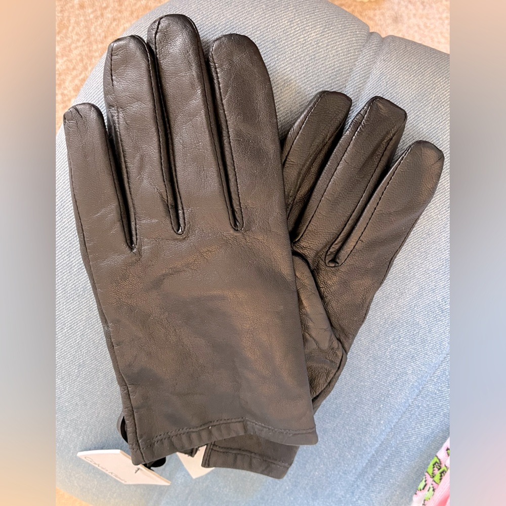Calvin Klein Leather Gloves Mens Large